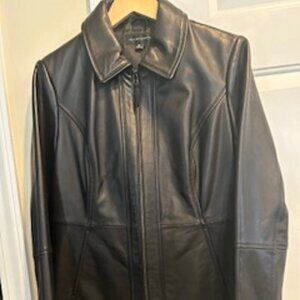 Women's Leather Jacket Black Brand: Investments Med. Shell: Genuine Lamb Leather